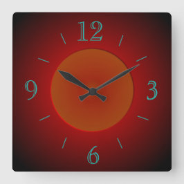Quadrado Vermelho/Laranja Atmosférico com Brilho > Relógio 