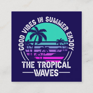 Quadrado Vibrações de Verão Tropical-82646 Cartão de Visita