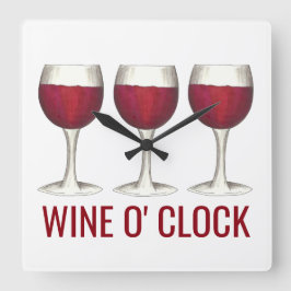 Quadrado Vinho O' Relógio Vinho Vidro Vidro Vidro Vidro Bar