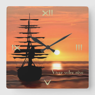 Quadrado Vive seu sonho relógio