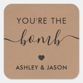 Quadrado Você é um adesivo de bomba de banho, Kraft