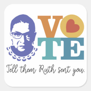 Quadrado Votar Adesivo RBG