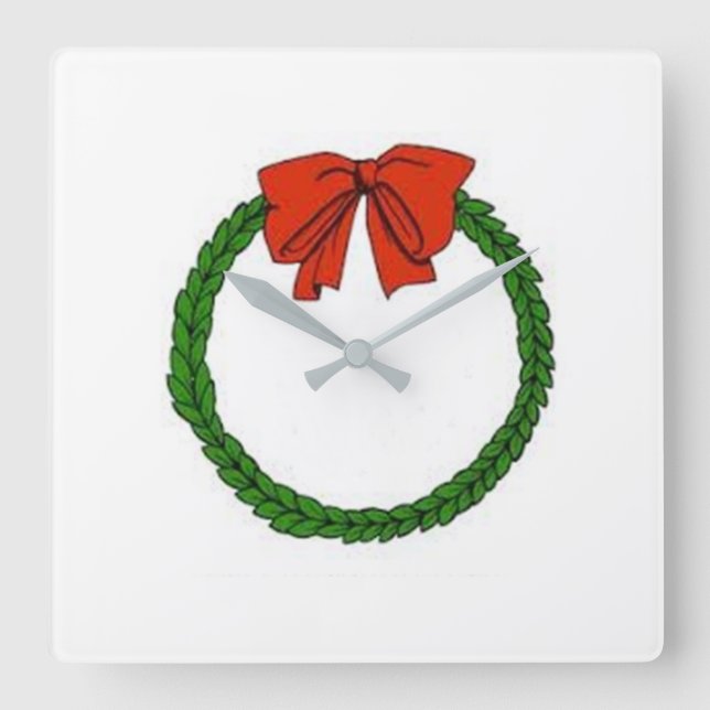 QUADRADO ***** WREATH NATAL**** RELÓGIO (Frente)