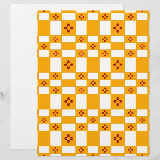 Quadrados Brancos Amarelos Amarelos do México Zia (Frente/Verso)