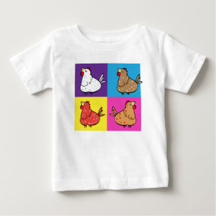Quadrados das galinhas - camisa do bebê