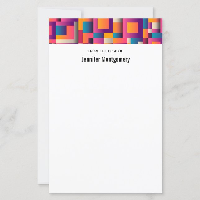 Quadrados e Formas Coloridos de Abstrato (Frente)