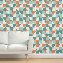 Quadrados Mod Retro Laranja Hortelã Azul Água