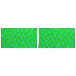 Quadrados verde azulado, linhas de três núcleos.