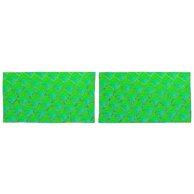 Quadrados verde azulado, linhas de três núcleos. (Frente - conjunto)