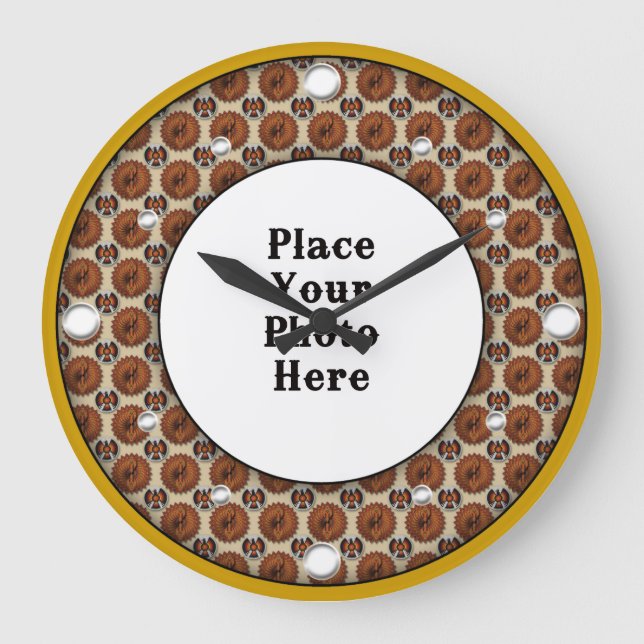 Quadro Americano Nativo Seu Relógio De Parede Foto (Frente)