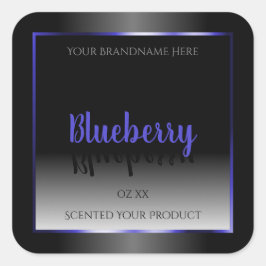 Quadro azul brilhante de etiquetas de produto pret