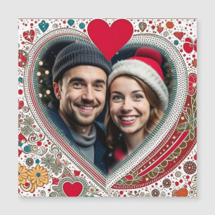 Quadro bonito de Corações Vermelho e Turquesa