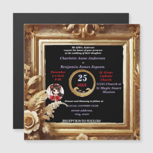 Quadro Botânico Floral do Ouro 3D Antiquado