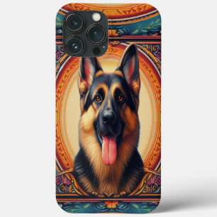 Quadro colorido do German shepherd na moda