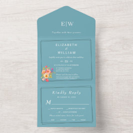 Quadro com Rosas, estilo de casamento em azul