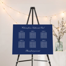 Quadro de Assentos de Casamento em Foam Board Azul
