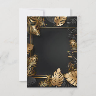 quadro de casamento ouro folhas convite
