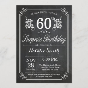 Quadro de Convite de 60.º Aniversário para Surpres