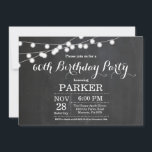 Quadro de Convite para o 60.o Aniversário<br><div class="desc">60º Convite de Aniversário com Luzes de Cordas Fundo do Quadro. 13 15 16º 18º 18º 21rua 30 40º 50º 60º 70 80 100º,  qualquer idade. Para mais personalização,  clique no botão "Personalizar" e use nossa ferramenta de design para modificar este modelo.</div>