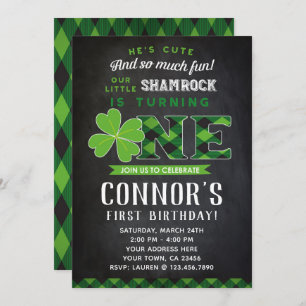 Quadro de convite para o primeiro aniversário de P