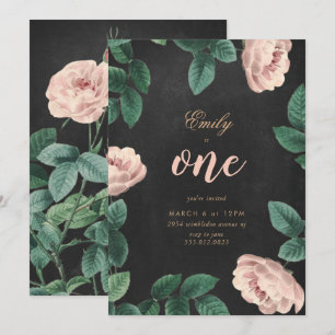 Quadro de Convite para Rosa de Aniversário