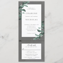 Quadro de Eucalipto no convite para casamento de c