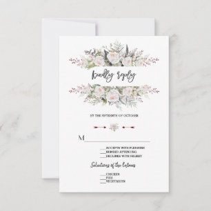 Quadro de Flores Brancas Encantadoras RSVP Casamen
