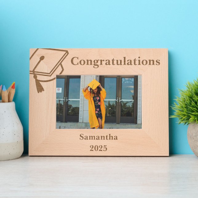 Quadro de Foto de Graduação Gravada Personalizada (Criador carregado)