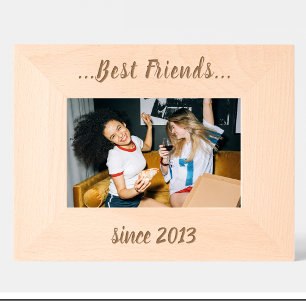 Quadro de foto de madeira personalizado Amigos BFF