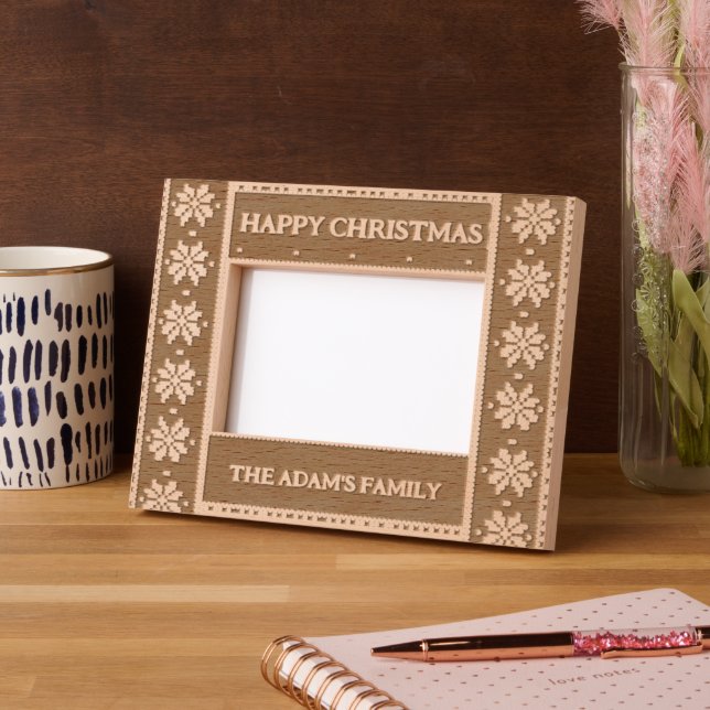 Quadro de Foto Festivo de Natal Snowflake (Left)