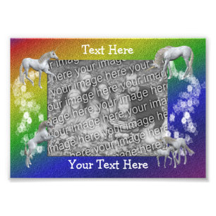 Quadro de Fotografias do Arco-Íris Branco Unicórni