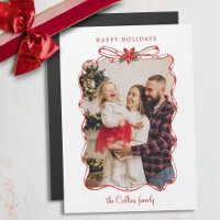 Quadro de Fotos de Natal Vermelho Desenhado à Mão