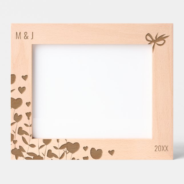 Quadro De Imagens Edificado Com Coração Floral E A (Front)