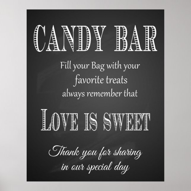 Quadro de impressão de casamento do Bar de chocola (Frente)
