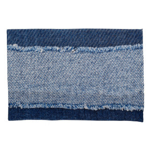 Quadro de jeans azuis com borda denim.
