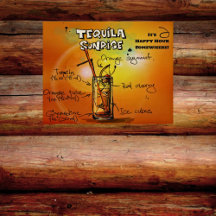 Arte em Madeira Cocktail Tequila Sunrise com Recei