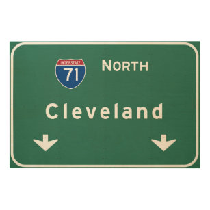 Quadro De Madeira Autoestrada da estrada nacional de Cleveland Ohio