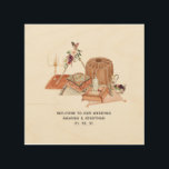 Quadro De Madeira Boêmia do Shrine de outono Rustic Bohemian Bem-vin<br><div class="desc">Dusty rustic watercolor outono - casamento outono de boas-vindas poster com um altar mimado do outono,  com um templo boêmico.</div>