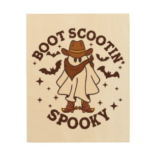 Quadro De Madeira Boot Scoot Spookboy Ghost Groovy Retro Hallow