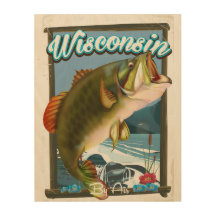 cartaz de pesca do estado de Wisconsin