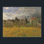 Quadro De Madeira Casas na Argentina por Claude Monet, Vintage Art<br><div class="desc">Casas na Argentina (1873) de Claude Monet é uma pintura arquitetônica de arte impressionista vintage. Flores florescentes num campo de primavera floral num dia nublado na pequena aldeia de Argenteuil, França. Uma fila de casas residenciais perto de um campo de agricultores. Sobre o artista: Claude Monet foi fundador do movimento...</div>
