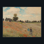 Quadro De Madeira Claude Monet - Poppy Field<br><div class="desc">Poppy Field / Wild Poppies,  perto do Argenteuil / Les Coquelicots - Claude Monet em 1873</div>