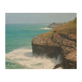Quadro De Madeira Cliff Oceano em Kilauea Kauai