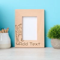 Quadro de Madeira com Gravação de Tigre Personaliz
