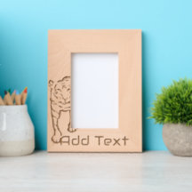 Quadro de Madeira com Gravação de Tigre Personaliz