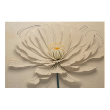 "Elegante White Floral Wall Art"