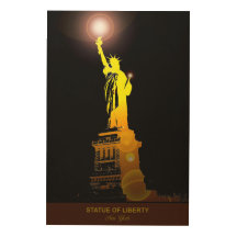 Estátua da Liberdade Viagem Wood Wall Art Impressã
