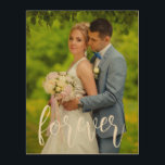 Quadro De Madeira Foto de casamento personalizado para sempre<br><div class="desc">Celebrar para sempre com sua foto de casamento personalizada. Modelo de foto via Pixabay licenciado sob CC0 e deve ser substituído por sua própria foto</div>