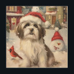 Quadro De Madeira Havanese Winter Wonderland Christmas Joy<br><div class="desc">Este design festivo captura o espírito alegre da época de férias, apresentando um adorável filhote vestindo um chapéu de Papai Noel. O cachorro está aninhado numa terra maravilhosa de inverno, completo com um boneco de neve, uma árvore de Natal decorada, e presentes lindamente envoltos. Os flocos de neve caem suavemente,...</div>