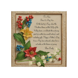 Quadro De Madeira May Blossoms Hawthorn e Lily of the Valley